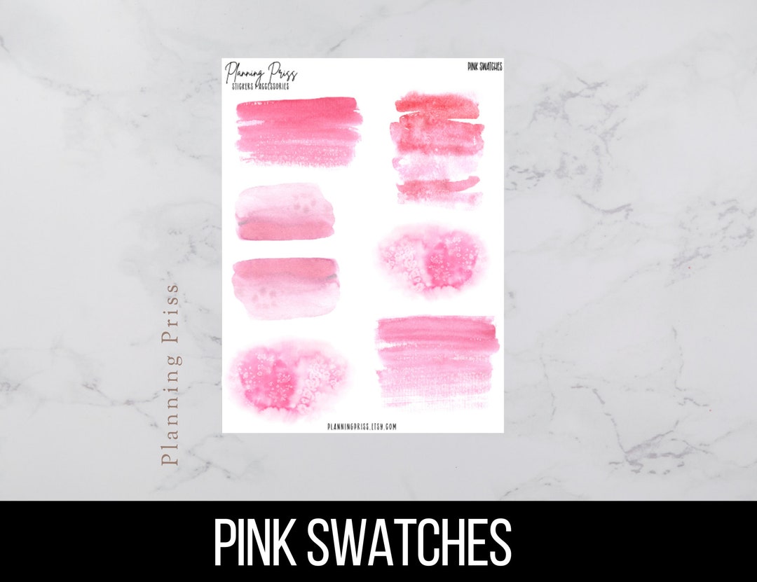 Pink Swatches Deco Sticker Sheet - Etsy