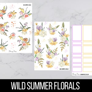 Wild Summer Floral Deco Sticker Kit/ Spring Floral Deco/Kiss cut stickers