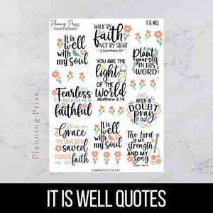 It Is Well Quote Deco Sticker Sheet