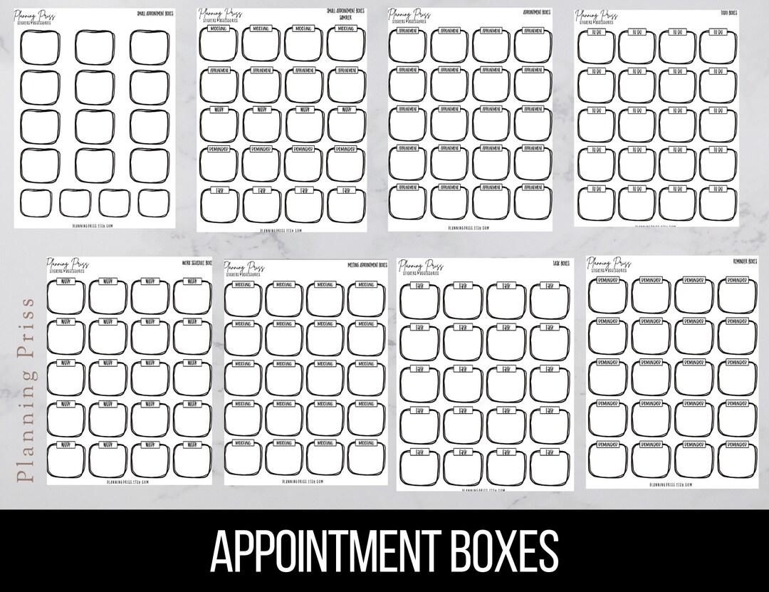 Appointment Functional Boxes Sticker Sheet - Etsy
