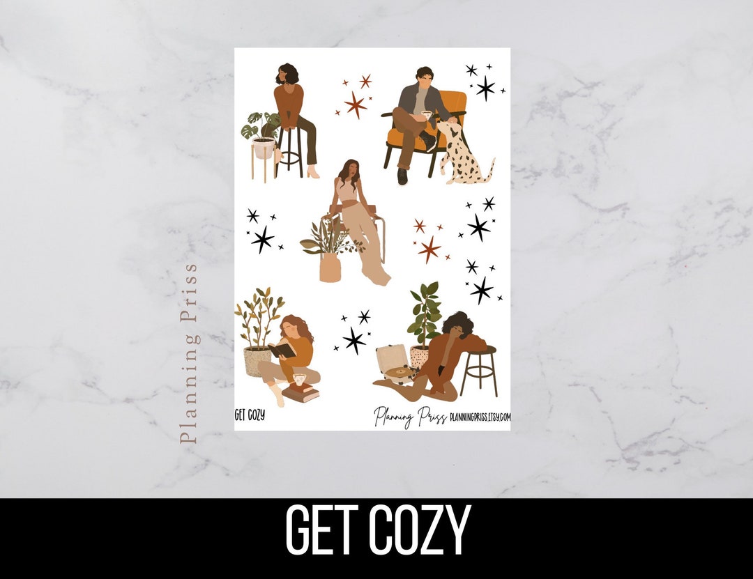 Get Cozy Deco Sticker Sheet - Etsy