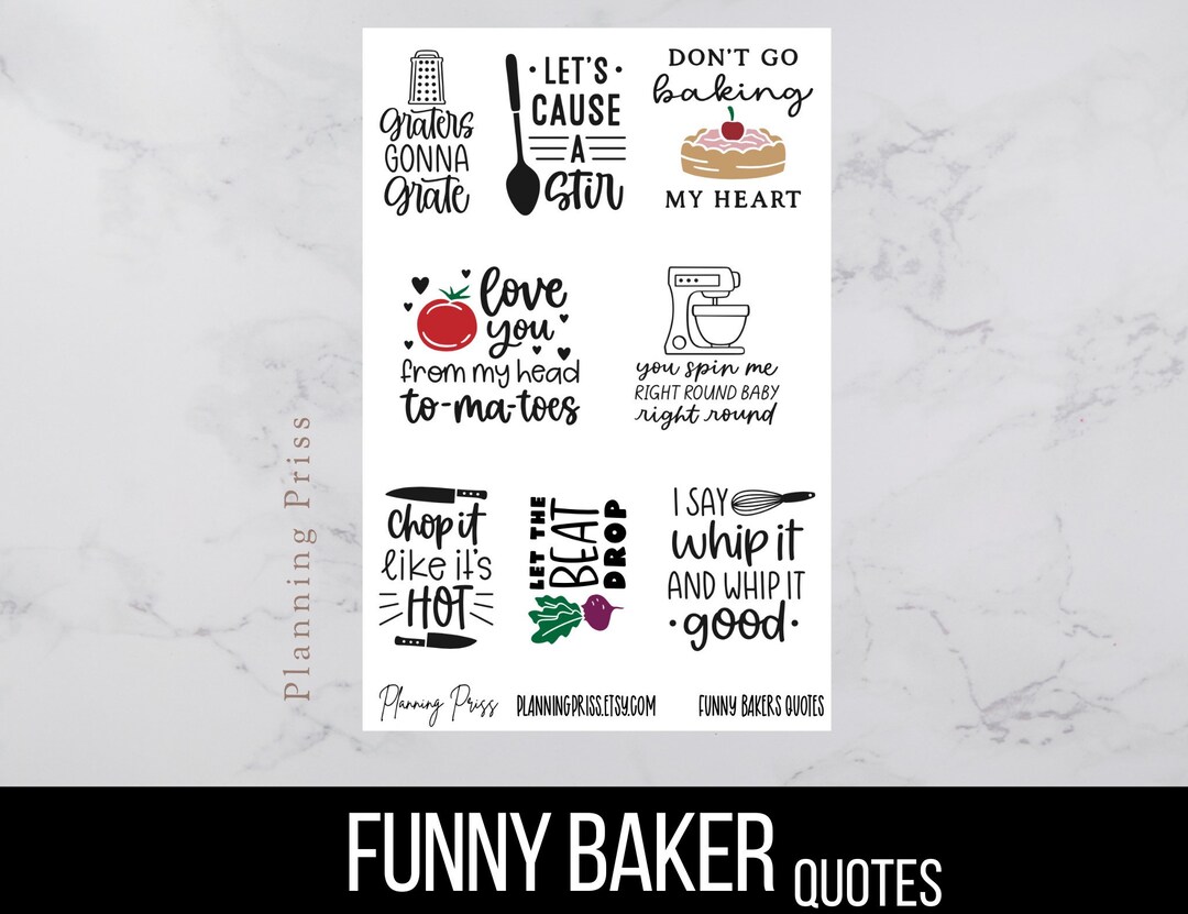Funny Baker Quotes Sticker Sheet Etsy funny-baker-quotes-sticker-sheet-etsy