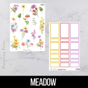 Meadow Floral Deco Sticker Kit/ Spring Floral Deco/Kiss cut stickers