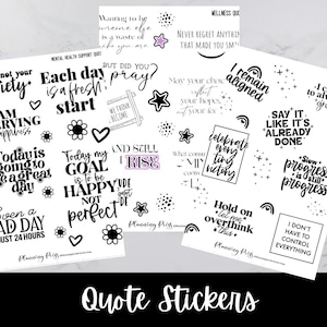 Motivational/Empowerment/ Mental Health/ Wellness Quote Stickers