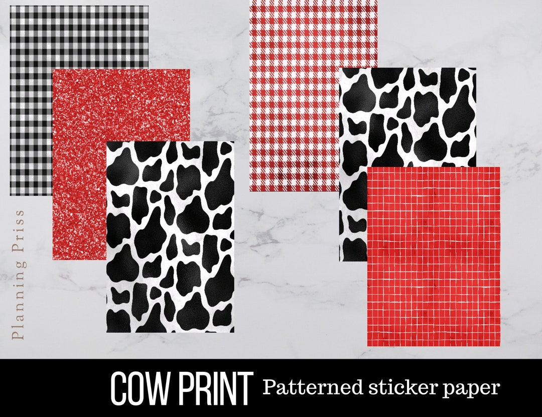 Cow Printthemed Patterned Sticker Pack - Etsy