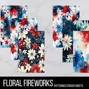 Floral Fireworks Patterned Sticker Pack - Etsy
