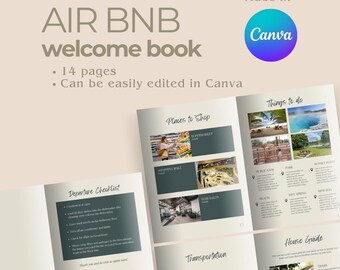 Airbnb Welcome Book Template: Editable Canva Guest Guide