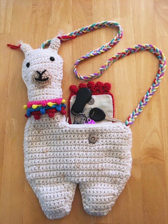 crochet llama purse