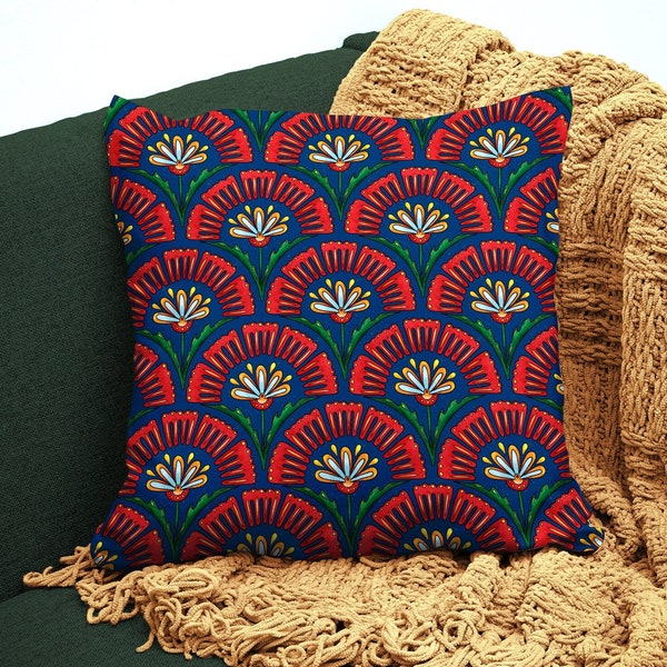 Blue Scallop Flora Pillow Case main image 0