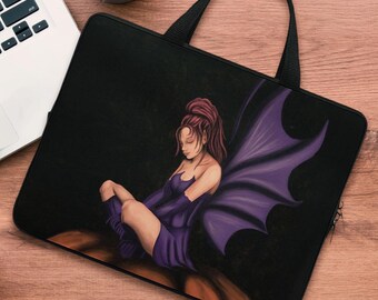 Gothic fairy Tasche für Laptop, Laptoptasche, Laptoptasche für Teenager, schlanke Laptoptasche oder Tablet-Hülle mit Griffen