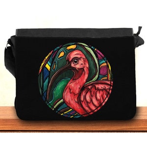 Beutel Tasche Ibis Rouge, Beutel imprägnierte Peinture d&#39;oiseau tropical, Beutel im Gewebe maximal coloré