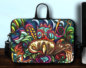 Laptop Shoulder Bag Bright Mushrooms Art Carrying Handbag Briefcase Sleeve Case 15.6 Inch Laptop Shoulder Bag Bright Mushrooms Art Carrying Handbag Briefcase Sleeve Case 15.6 Inch