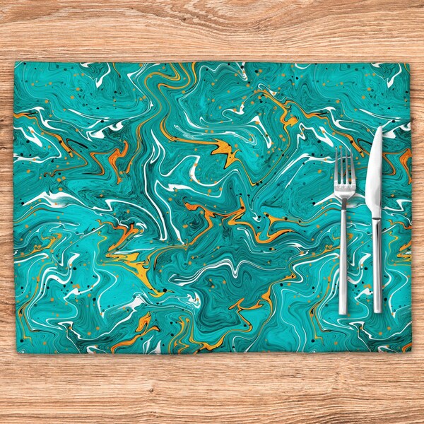 Teal Table Mats Etsy