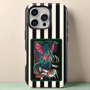 Custodia per telefono Jabberwocky, custodia resistente e letteraria per iPhone 11-16 Pro Max, Galaxy S21-S25 e serie Pixel, regalo di Alice nel paese delle meraviglie