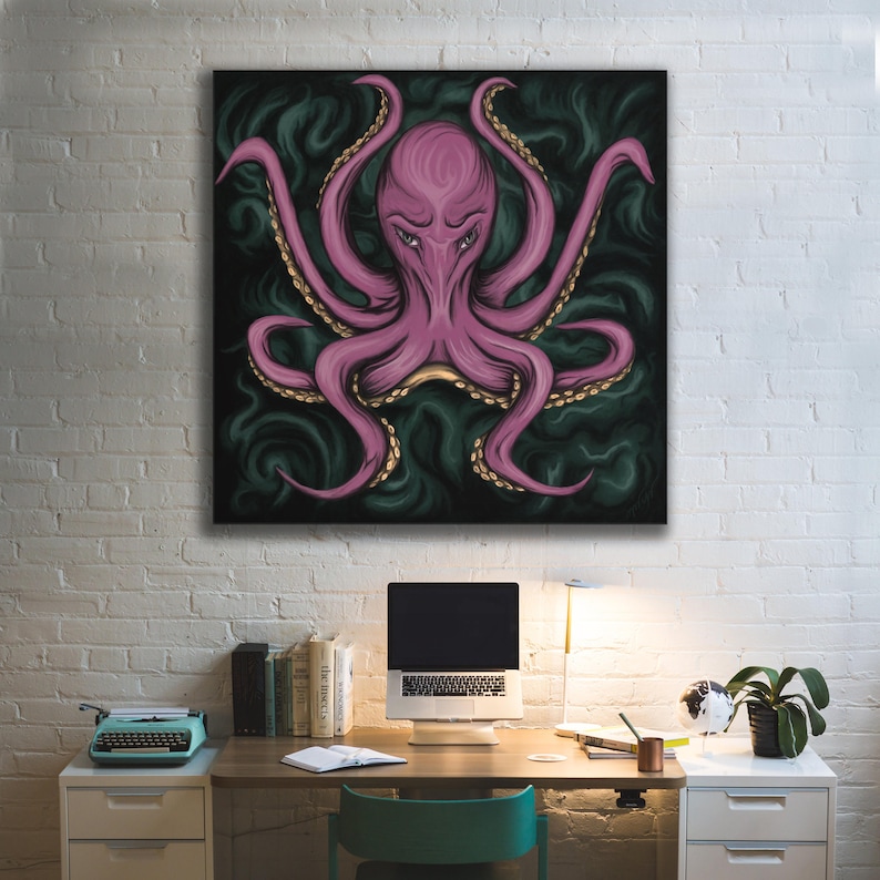 Bag Tote groceries free shipping tote bag-black pattern Octopus print Octopus squid giant art Octopus Octopus tote bag art gift