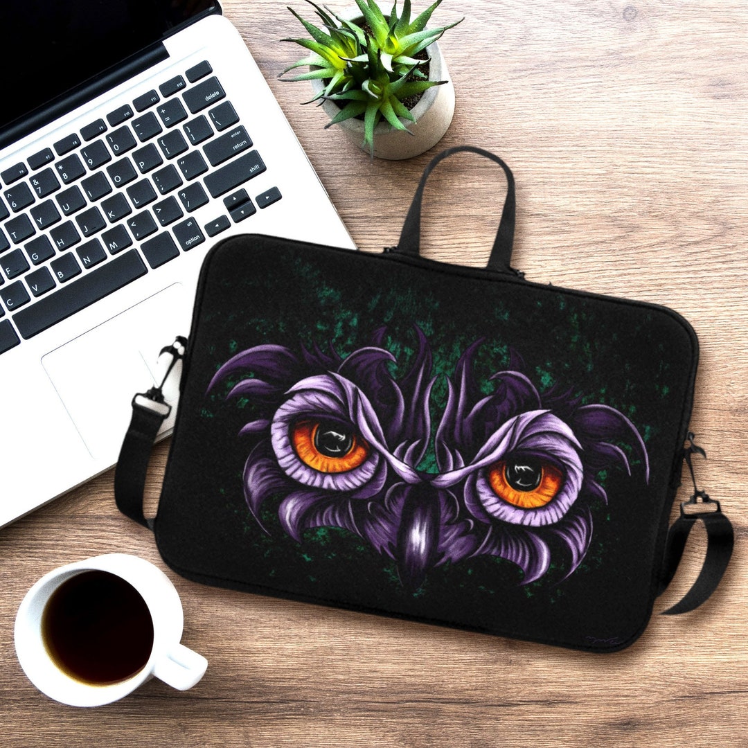 Purple Owl Laptop Bag Women Shoulder Computer Bag or Tablet Etsy