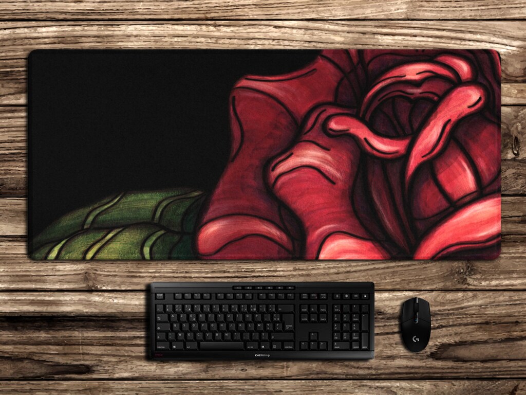Tappetino Per Mouse Rosa Rosso - Lavabile E Antiscivolo - Per Computer E Ufficio