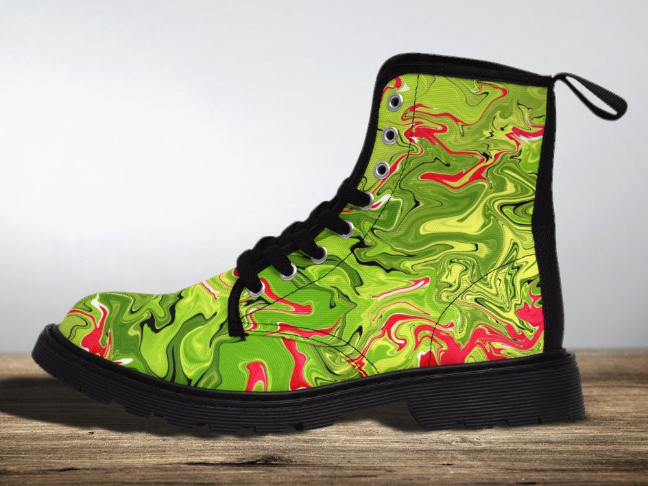 Neon store green boots