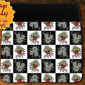 Zusätzliche Klappe für Umhängetasche aus Stoff, Klappe mit Blumen und Marienkäfer für Multi-Pocket-Tasche