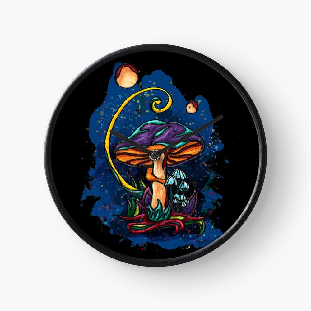 Horloge Murale Champignon, Horloge Analogique Fantaisie, Cadeau Décoration Pour Chambre Ado