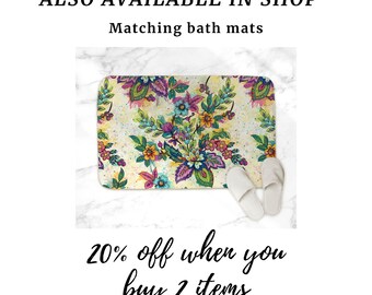 OHTIWTT Duschvorhang Wildblumen-Design – 183x183 Cm, Wasserdichtes Polyester, Mit Metallösen