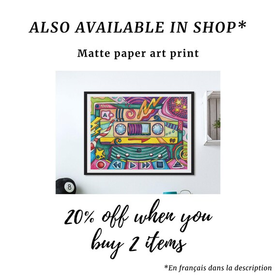 80s Mixtape Canvas Print: Pop Art Cassette Tape Painting - Etsy