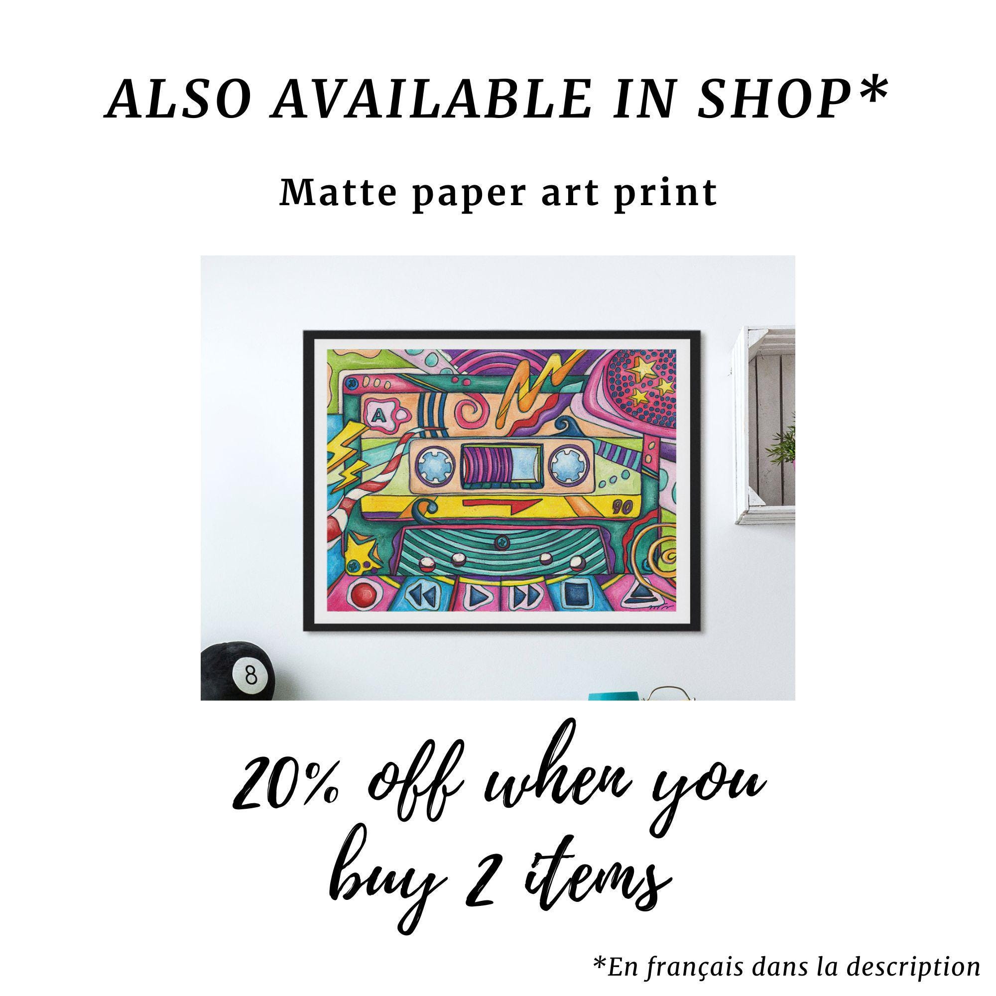 80s Mixtape Canvas Print: Pop Art Cassette Tape Painting - Etsy