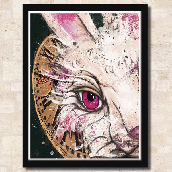 Affiche lièvre de mars Alice au pays des merveilles, impression d'art du lapin blanc, idée cadeau adolescente pour décoration chambre