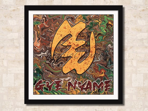 Gye Nyame Adinkra Symbol Poster, West African Wall Art - Etsy