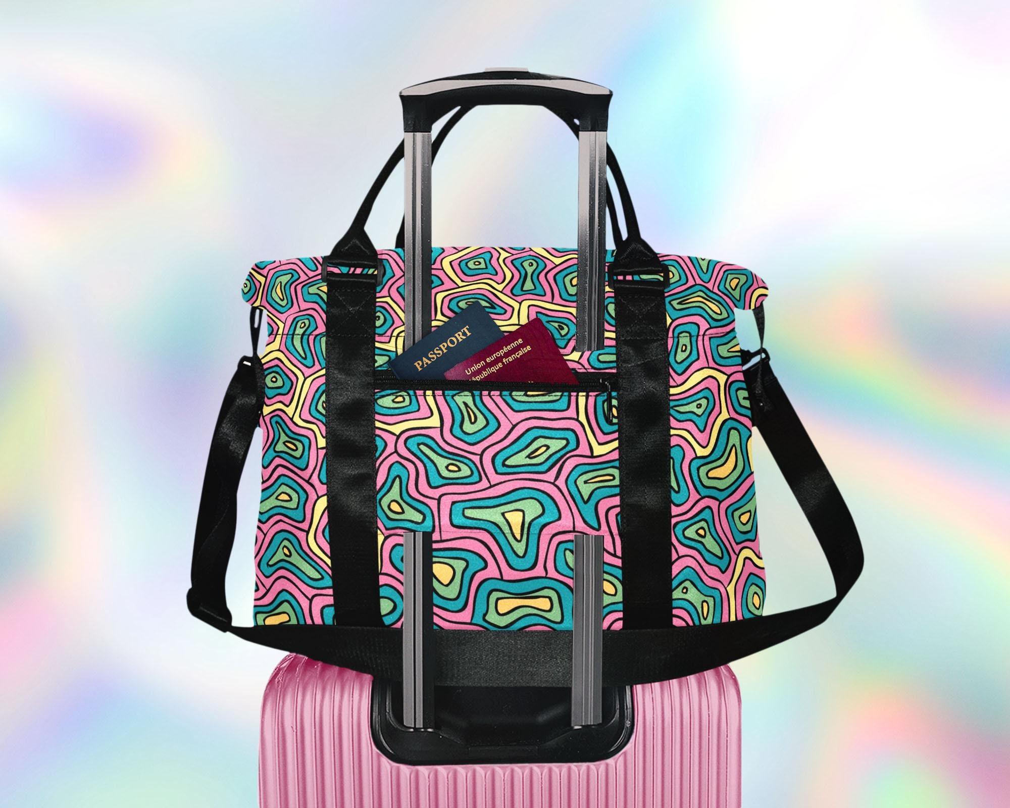 Pastel Duffle Bag Pop Art Weekender Bag With Strap and Trolley Sleeve Disco Iridescent 90s Colors Underseat Bag for Teenage Girl Gift Etsy UK