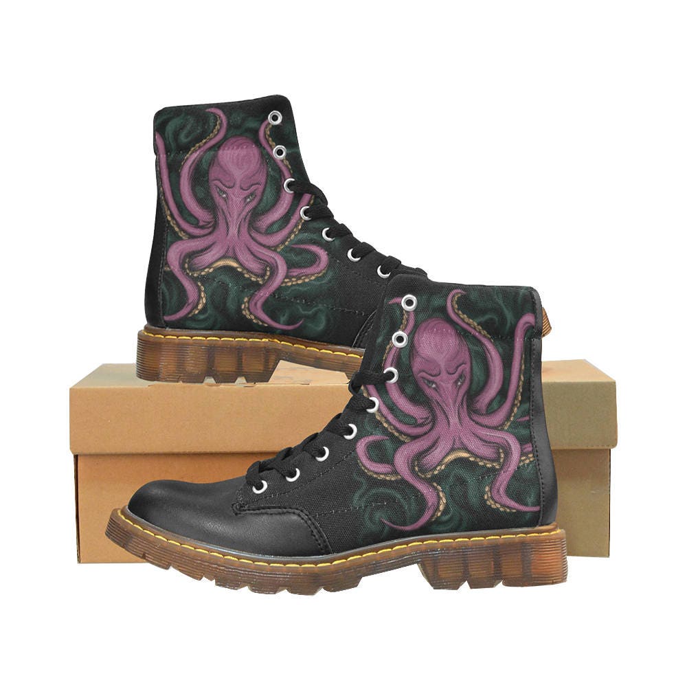 Purple Octopus Combat Boots Octopus 