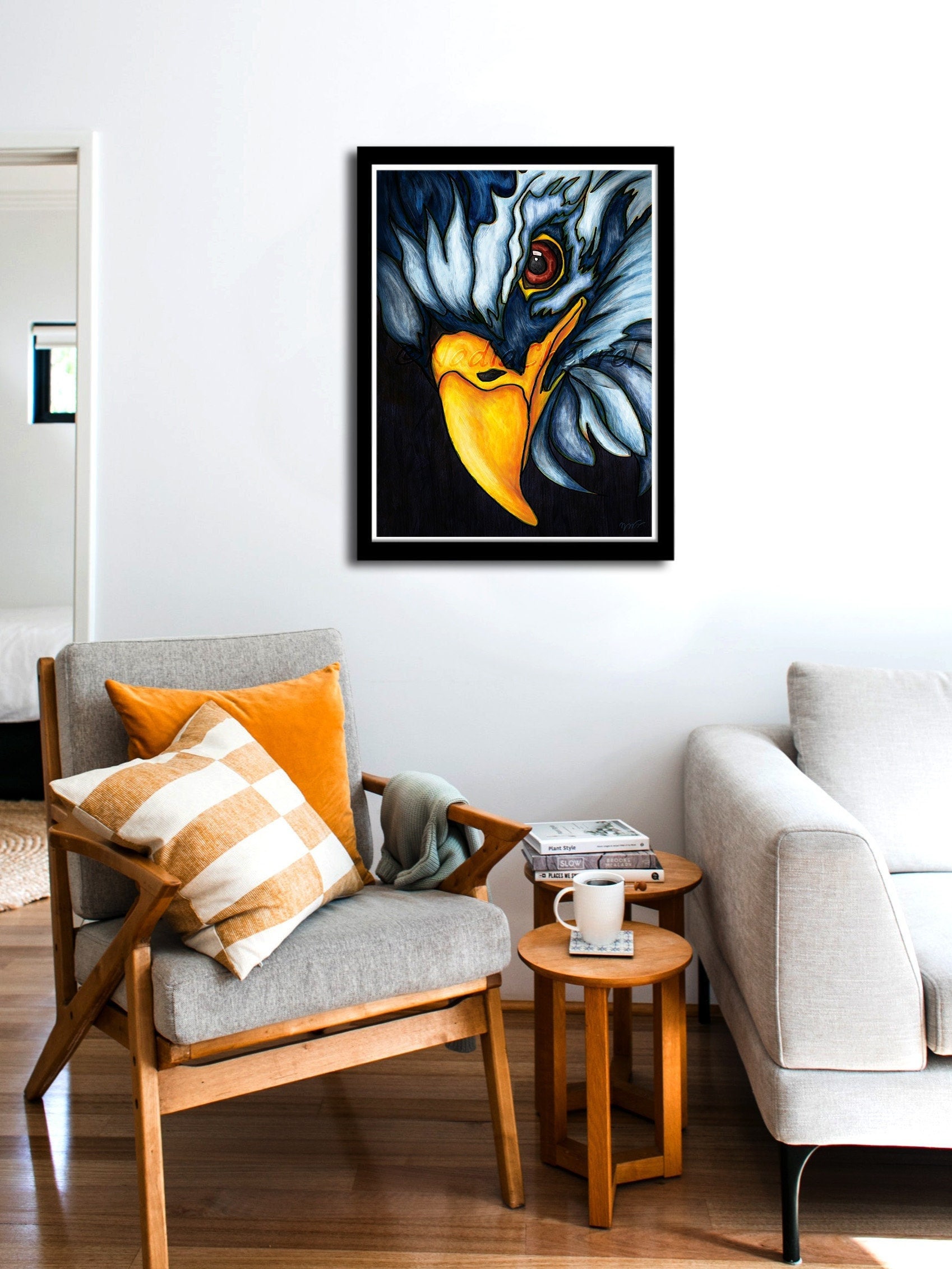 Bald Eagle Painting Art Print, Realistic Wild Bird of Prey Art for ...