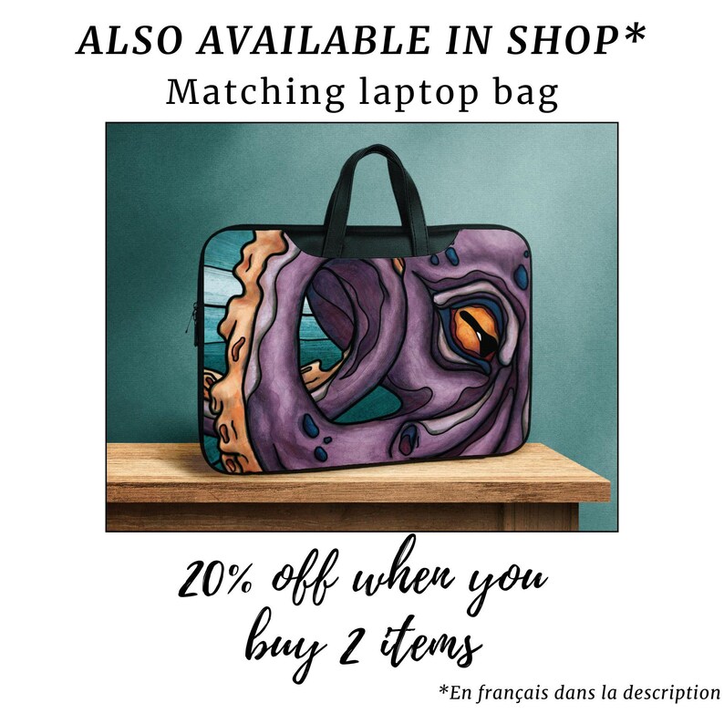 Large octopus desk mat, XXL mouse pad with giant octopus print, rubber kraken desk mat for gaming setup decoration image 7