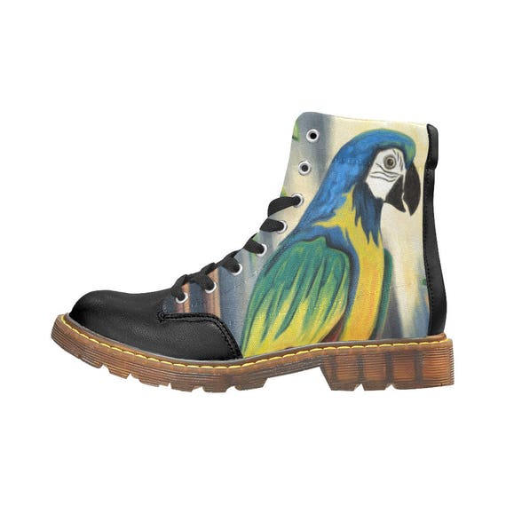 Parrot art boots eyelets-pattern Parrot 