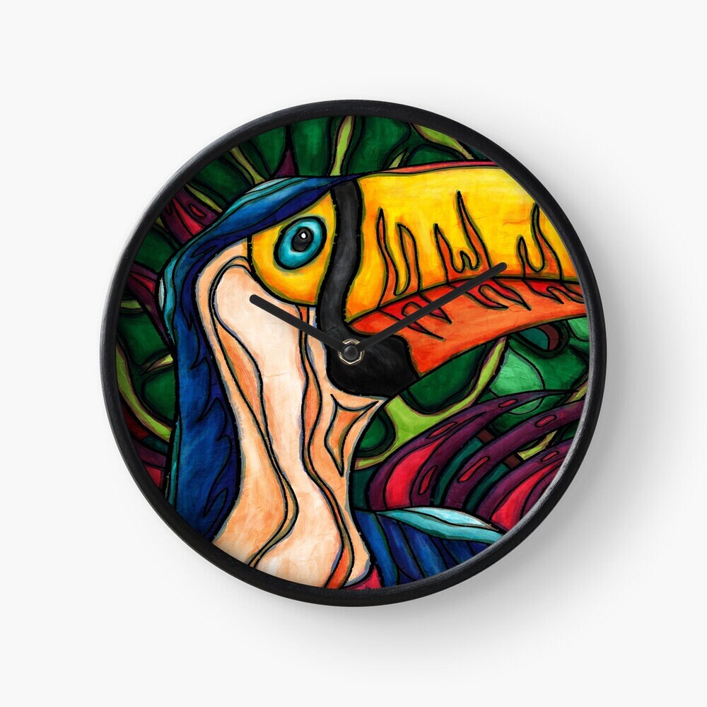 Horloge Murale Toucan, Décoration Oiseau Tropical, Horloge Originale Pour Idée Cadeau Crémaillière