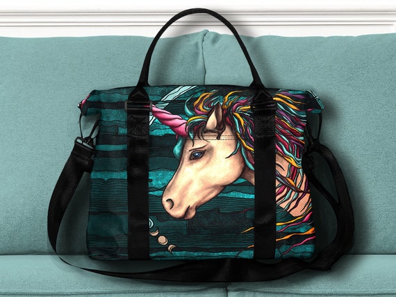 Boho Unicorn Duffle Bag Overnight Bag for Girls With Handles