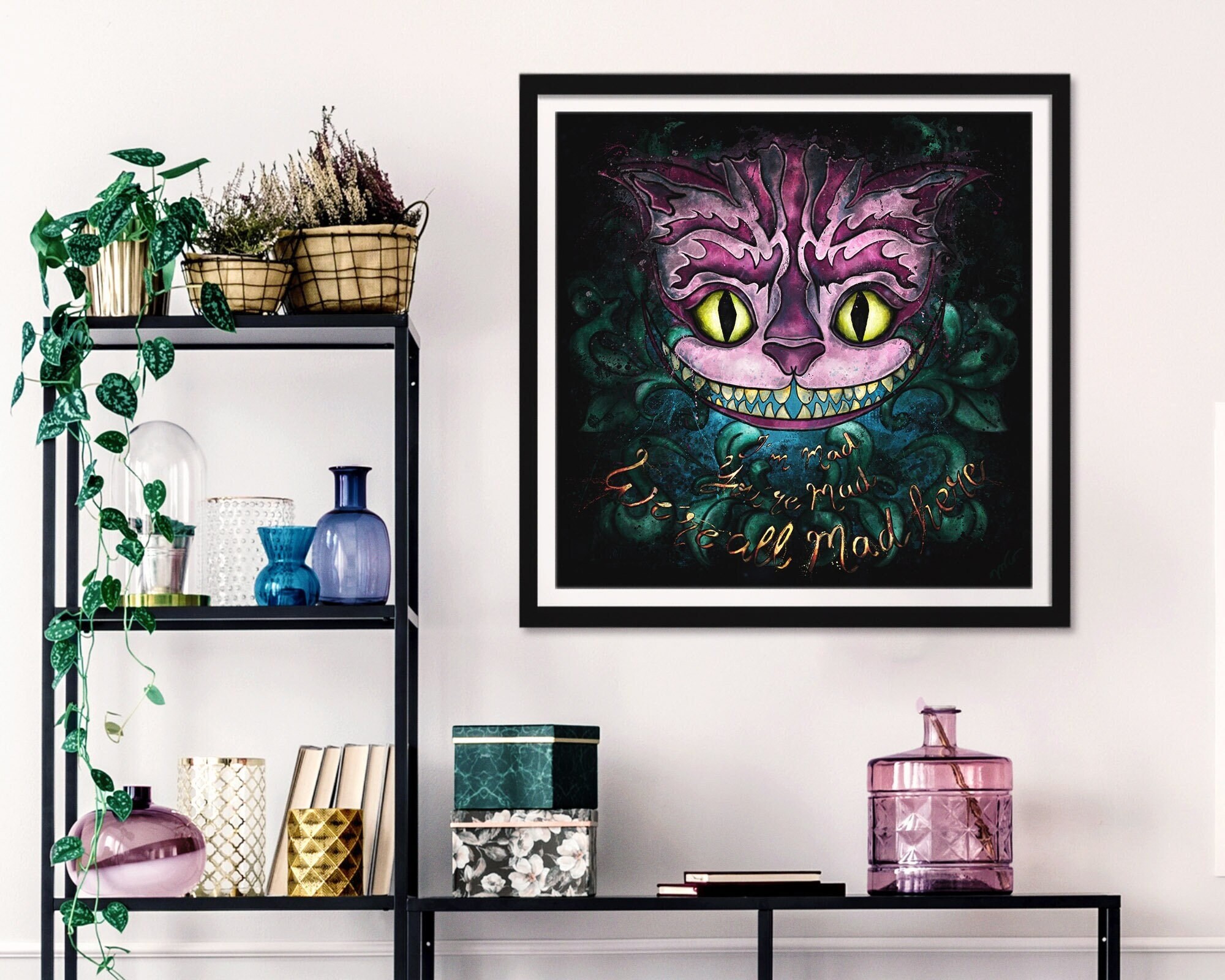 Cheshire Cat Art Print: Spooky Alice in Wonderland Decor - Etsy