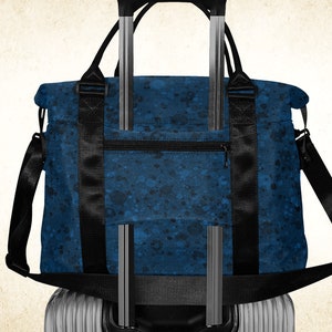 Royalblaue Weekender-Tasche, Handgemachte Reisetasche mit Trolley-Tasche für Männer