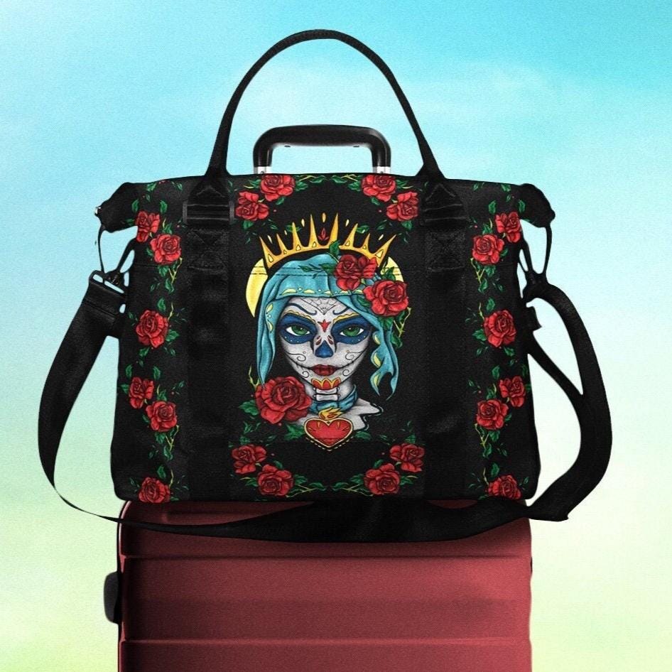 Lot d'étiquettes à bagages imprimées Sugar Skulls
