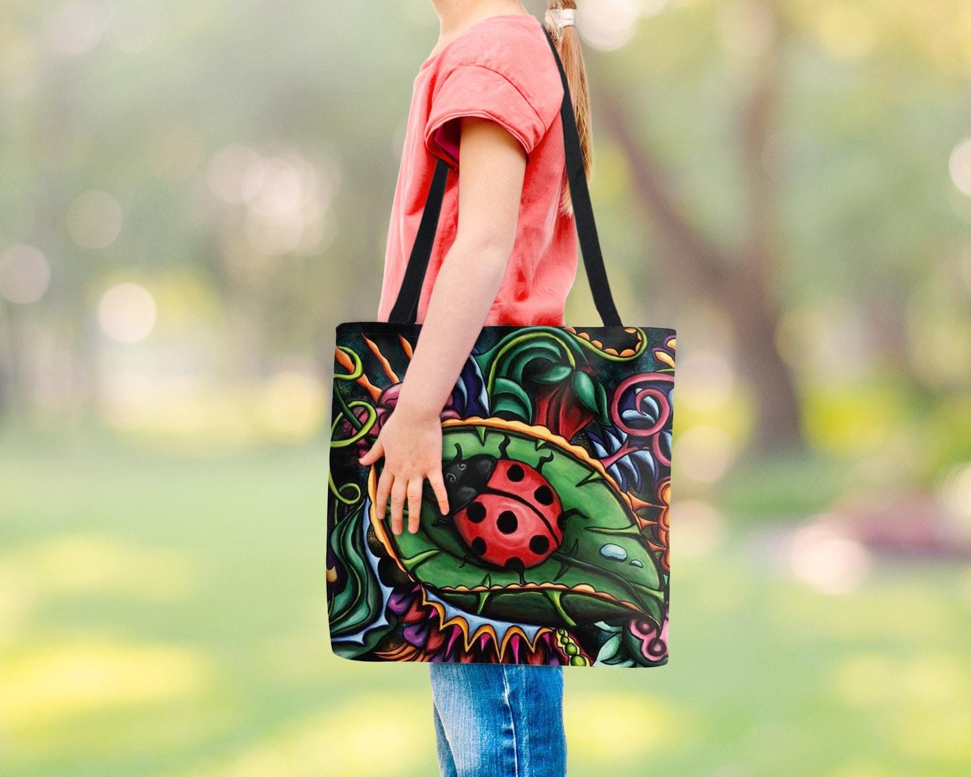 Ladybug Tote Bag, Kids Canvas Tote Bag - Etsy Israel