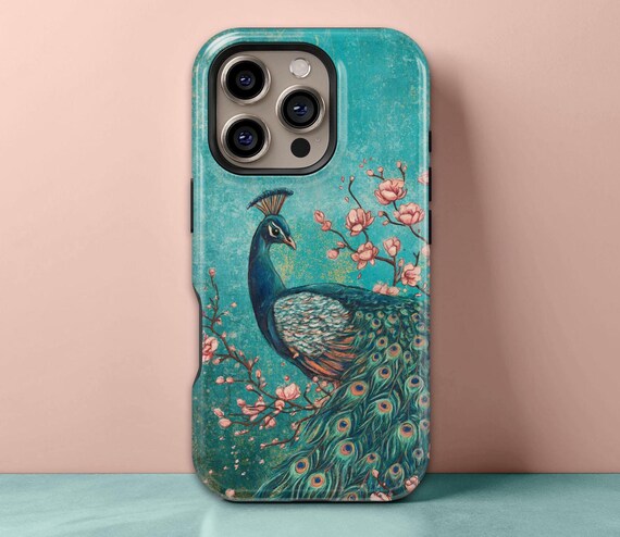Peacock Phone Case for iPhone 17 to 11, Galaxy S25 to S21 and