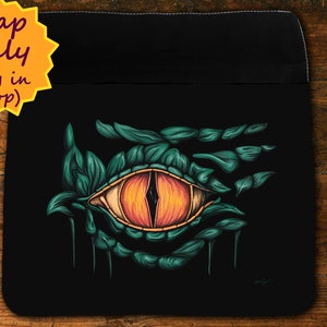 Rabat oeil de dragon pour grand sac messenger noir en tissu, Rabat imprimé dragon fantasy pour sac à bandoulière, idée cadeau jeune homme