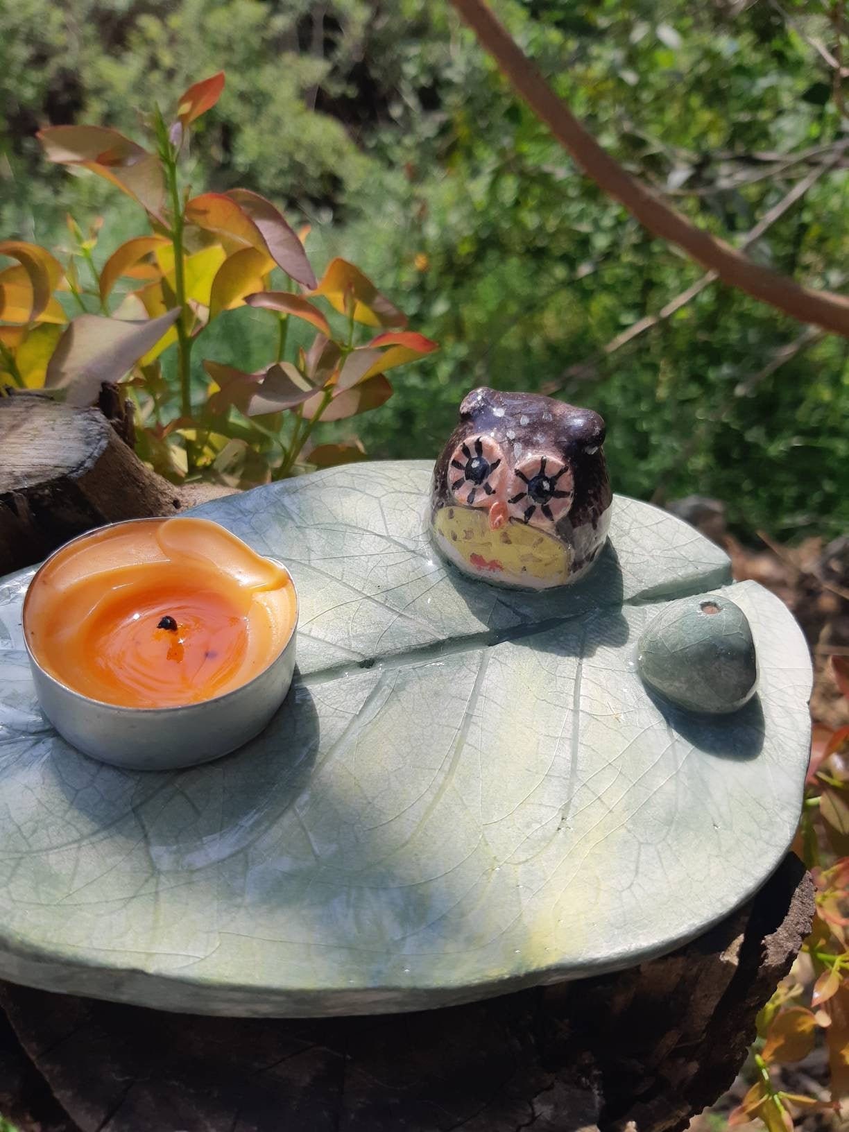 Owl incense holder Ceramic owl home decor Incense stick Etsy