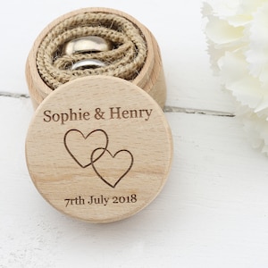 Personalised Wedding Ring Box with Laser Cut Heart Design