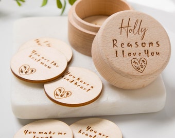 Personalised Reasons 'I Love You' Token Gift Box, Mothers or Fathers Day, Anniversary Gift