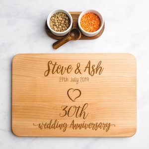 Chopping Board Engraved, Wedding Gift, Anniversary or Engagement, Personalised Gift, Housewarming Gift, Fifth Anniversary or Wedding Gift