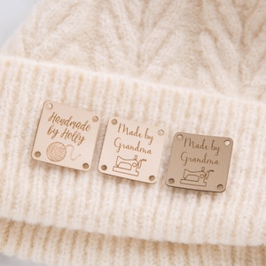 Etichetta personalizzata in similpelle da cucire fatta a mano da Custom Knitting Clothing Etichette vegane all'uncinetto Cucito a maglia Logo del proprio marchio Prodotto lavorato a maglia