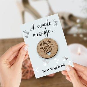 A Little Pocket Hug Token Missing You, Thinking of You Gifts, Small Hug in Your Pocket, Good Luck, Him Her Boyfriend Girlfriend Wife Husband