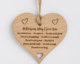 10 Reasons 'I Love You' Hanging Sign Plaque