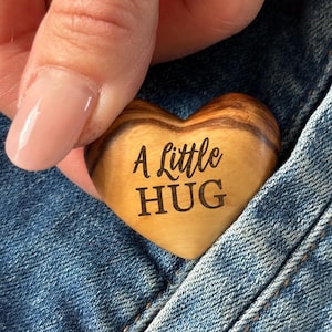 A Little Pocket Hug, Tiny Hug Token, Olive Wood, Thinking of You Gift